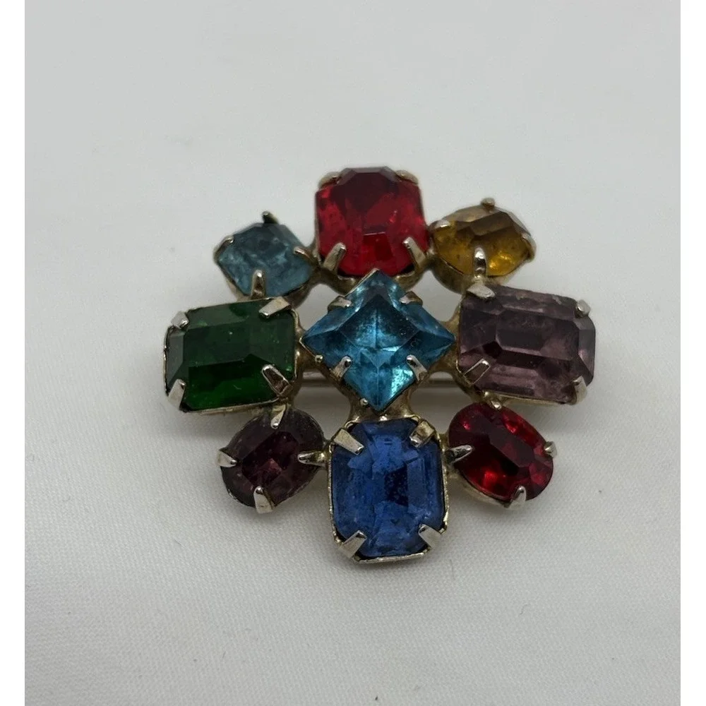 Estate Find Multi Colored Brooch‎ Hat Pin Scarf Brooch 1